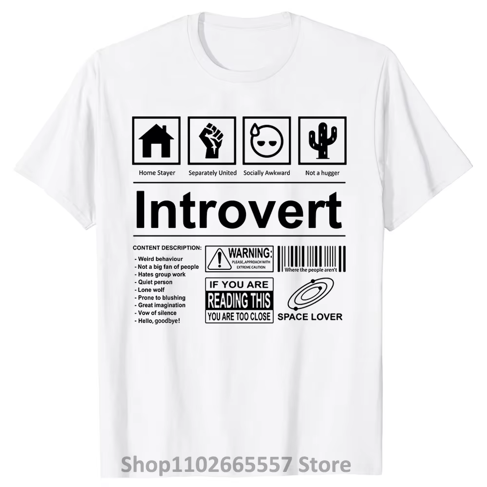 Introvert Logo T-shirt drôle Humor Introvers blague t-shirts été coton Streetwear