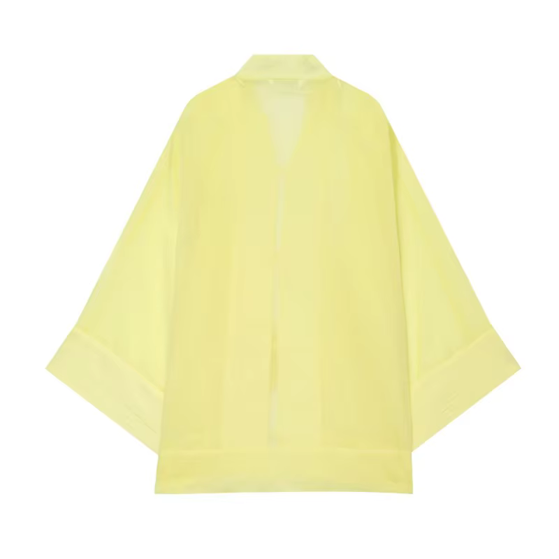 Nouvelle Blouse Fluide Femme Été 2026 Décontractée à Boutons Grenouille Col Rond Manches Longues à Revers Légère Hauts