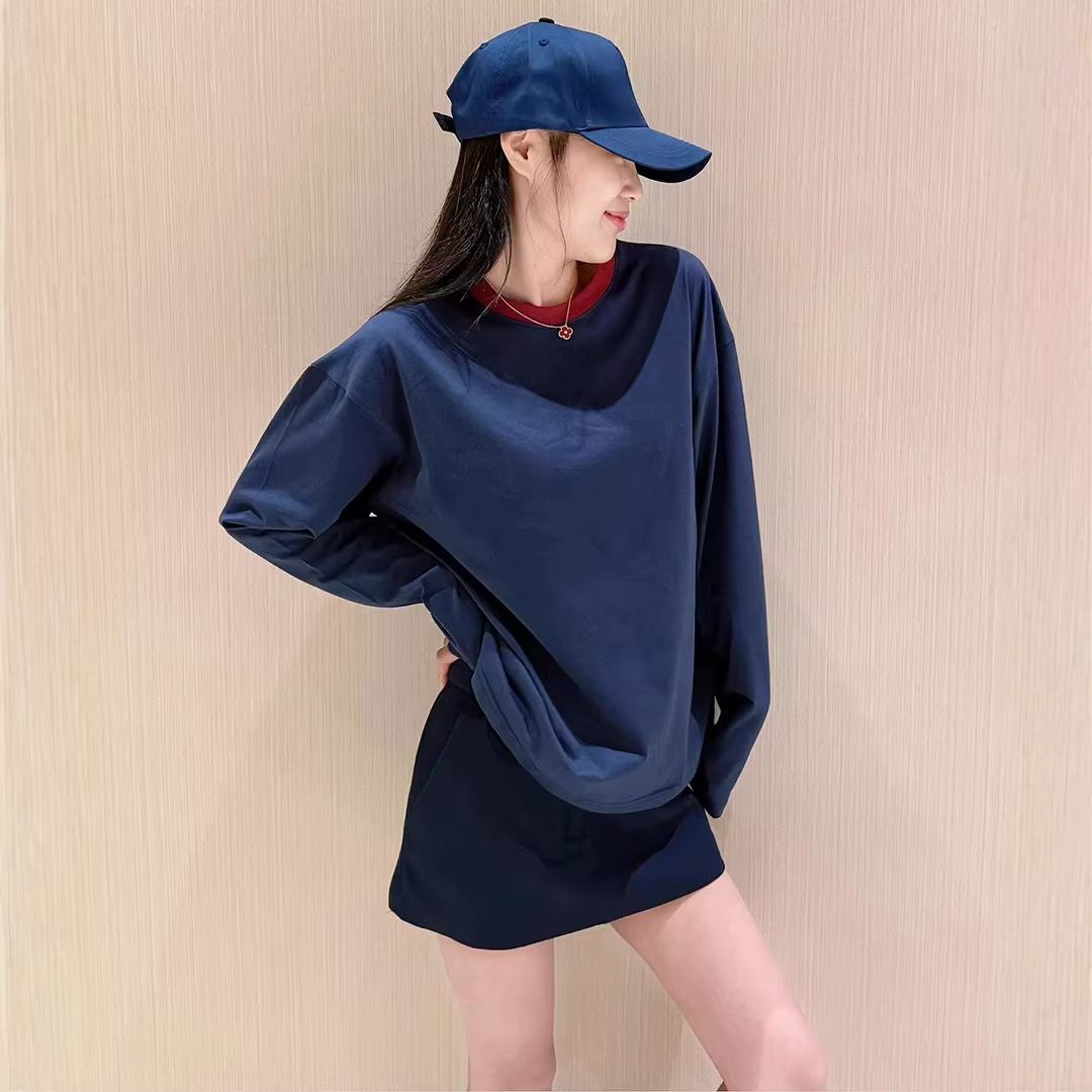 T-shirt rayé à manches longues pour femme