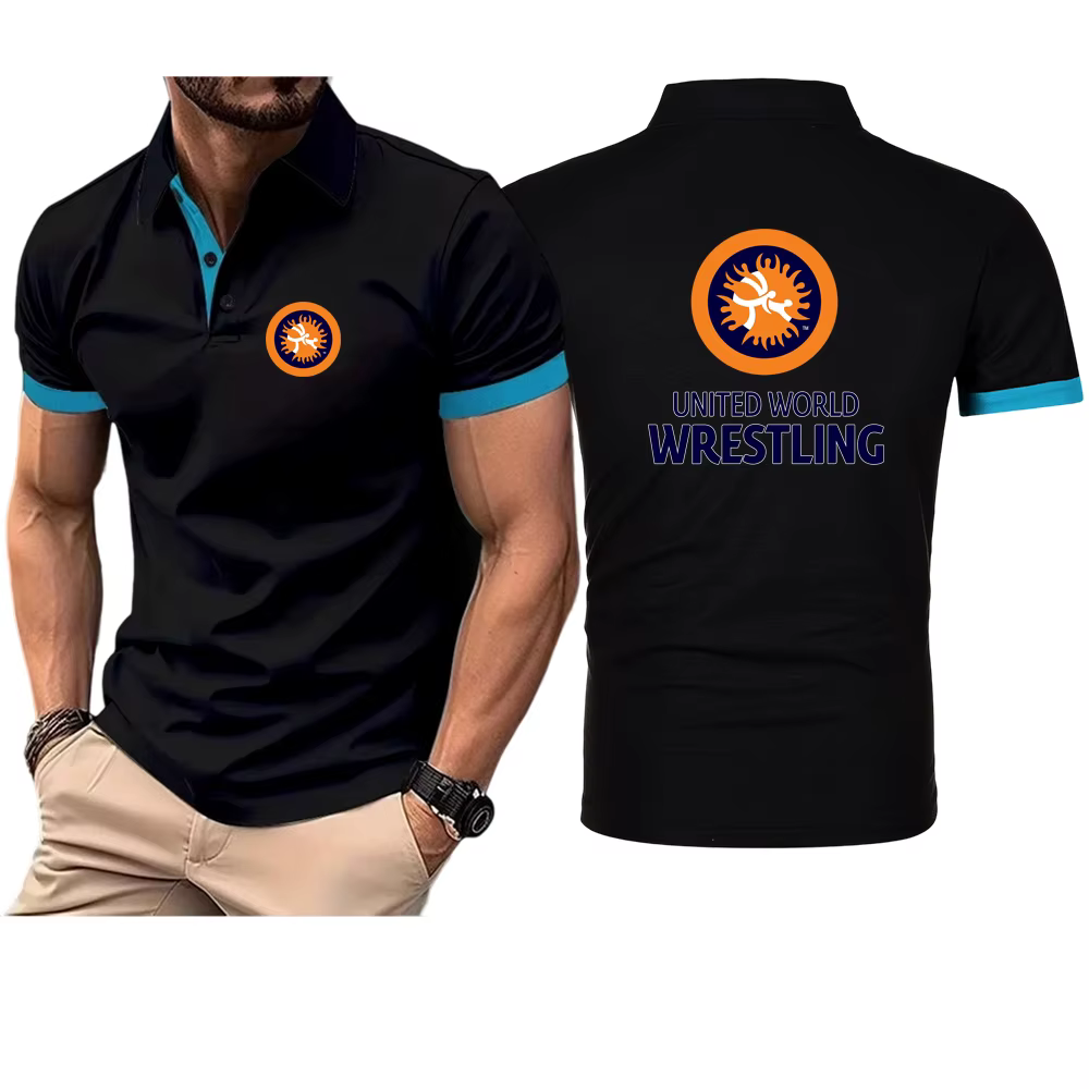 United World Wrestling UWW 2025 nouveau Polo pour hommes été revers à manches courtes décontracté respirant léger luxe Cool T-Shirt