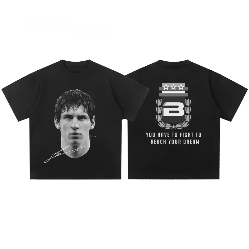 T-shirt imprimé avec les portraits des superstars du football Cristiano Ronaldo