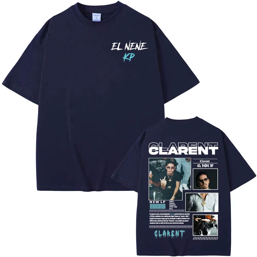 Rappeur CLARENT Album 2025 Tour Merch T-shirt vêtements pour hommes mode Hip Hop rétro T-shirts unisexe coton ample
