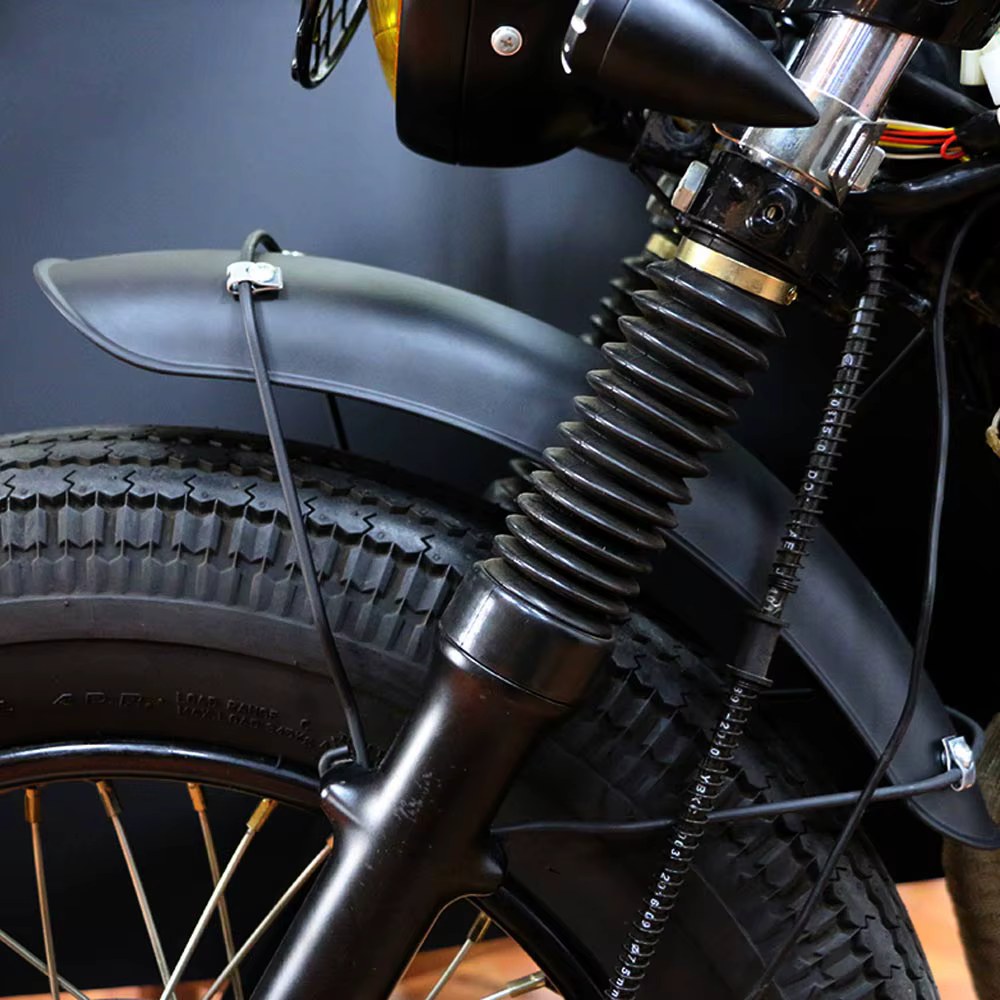Garde-boue avant de moto Vintage noir mat avec support pour Harley Bobber Honda Yamaha Suzuki GN125 Cafe Racer Tracker