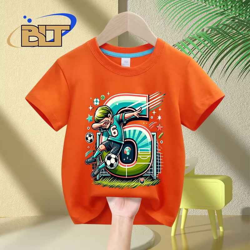 T-shirt en coton à manches courtes pour garçon de 6 ans