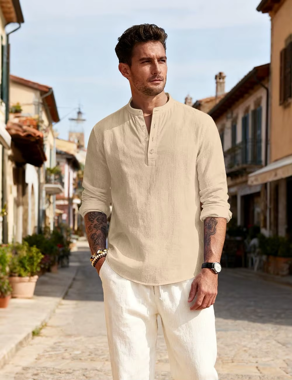 Chemise en lin pour homme