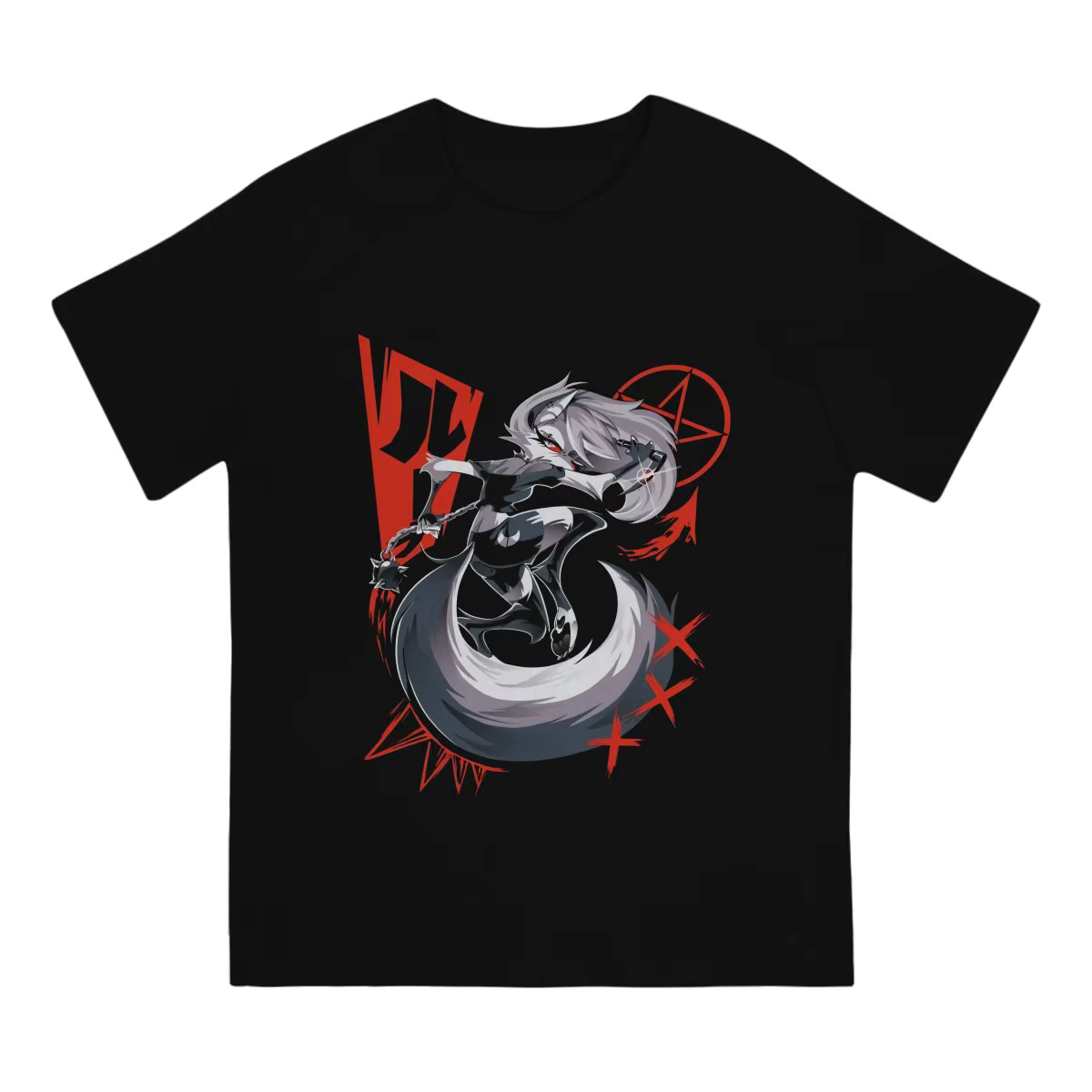 Helluva Boss Anime classique t-shirt graphique hommes hauts Vintage Homme été Polyester Streetwear Harajuku