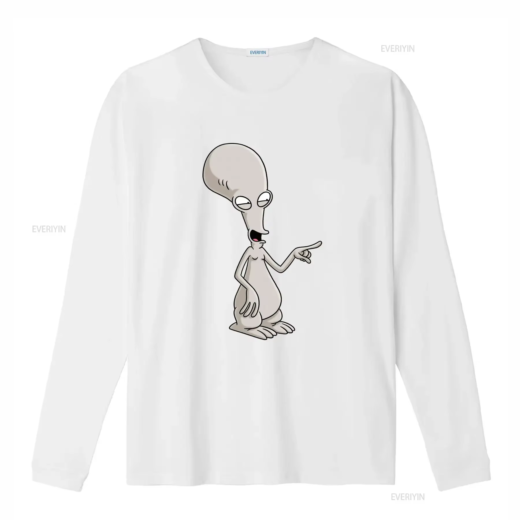 T-shirt Roger Smith The Alien à imprimé dessin animé pour tailles S à 5XL, fabriqué aux États-Unis, style vintage délavé, décontracté et élégant