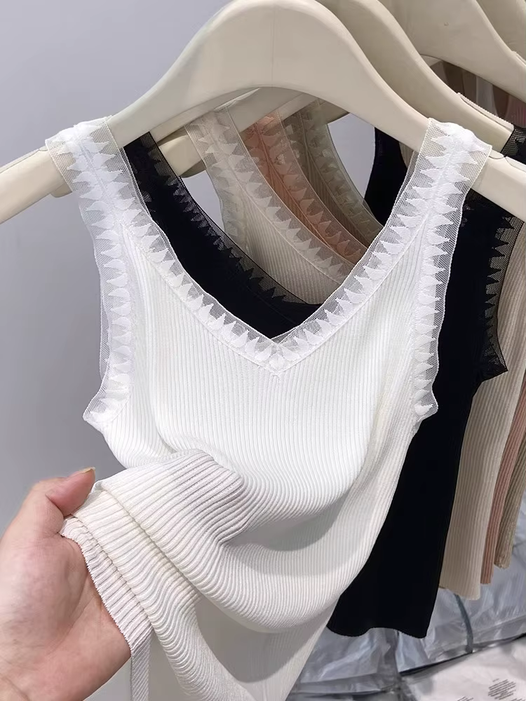 Maillot de corps tricoté fin pour femmes