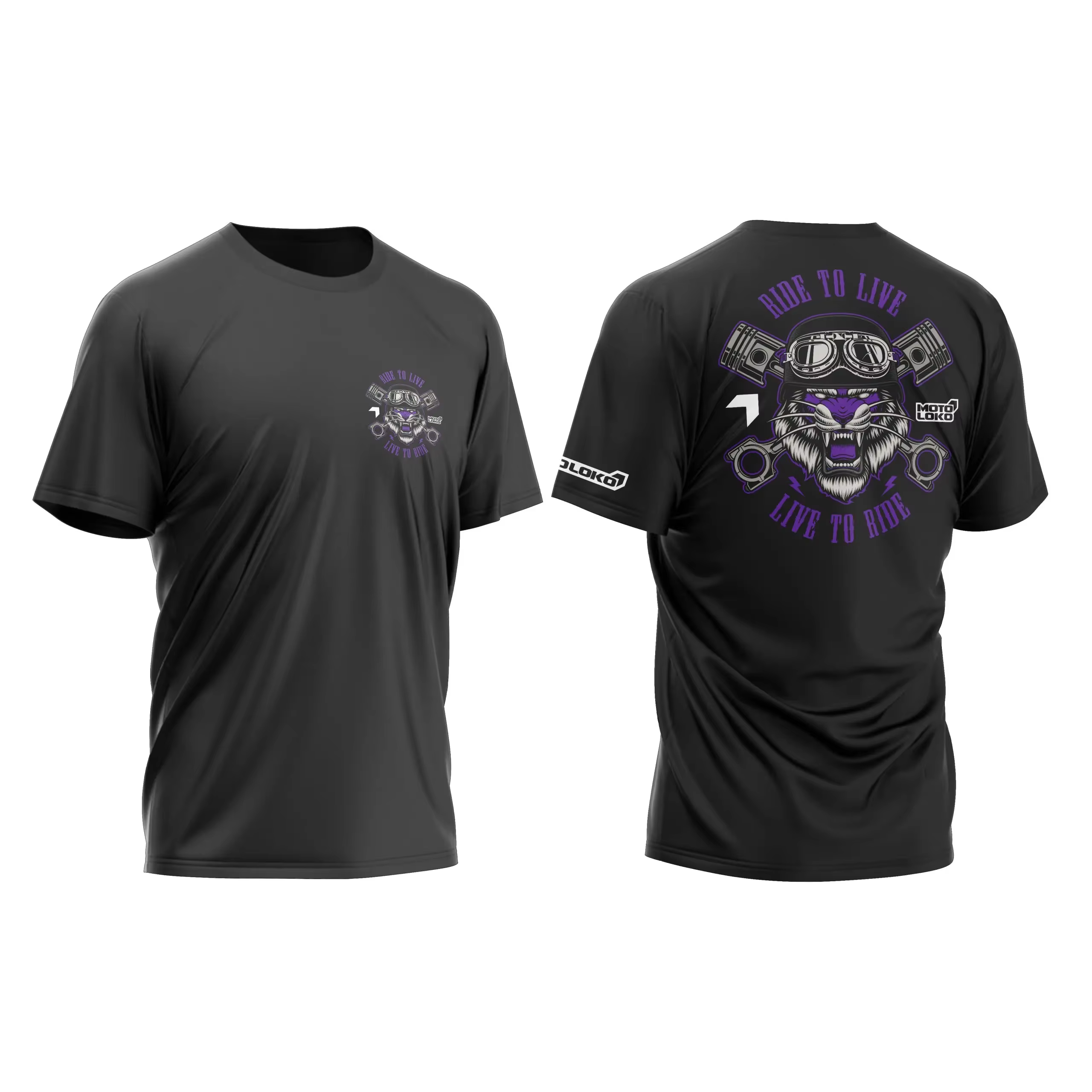 T-shirt Ride To Live en coton graphique unisexe