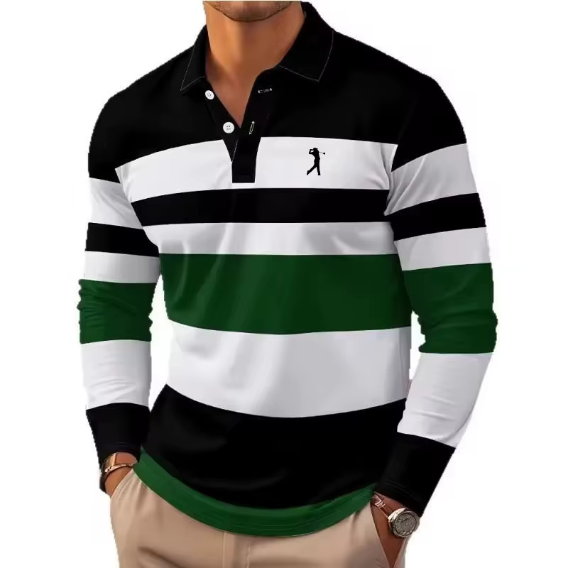 Polo de rugby rayé pour hommes