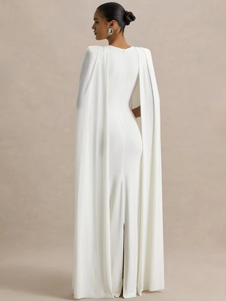 Cape manches Sexy robe Maxi femmes
