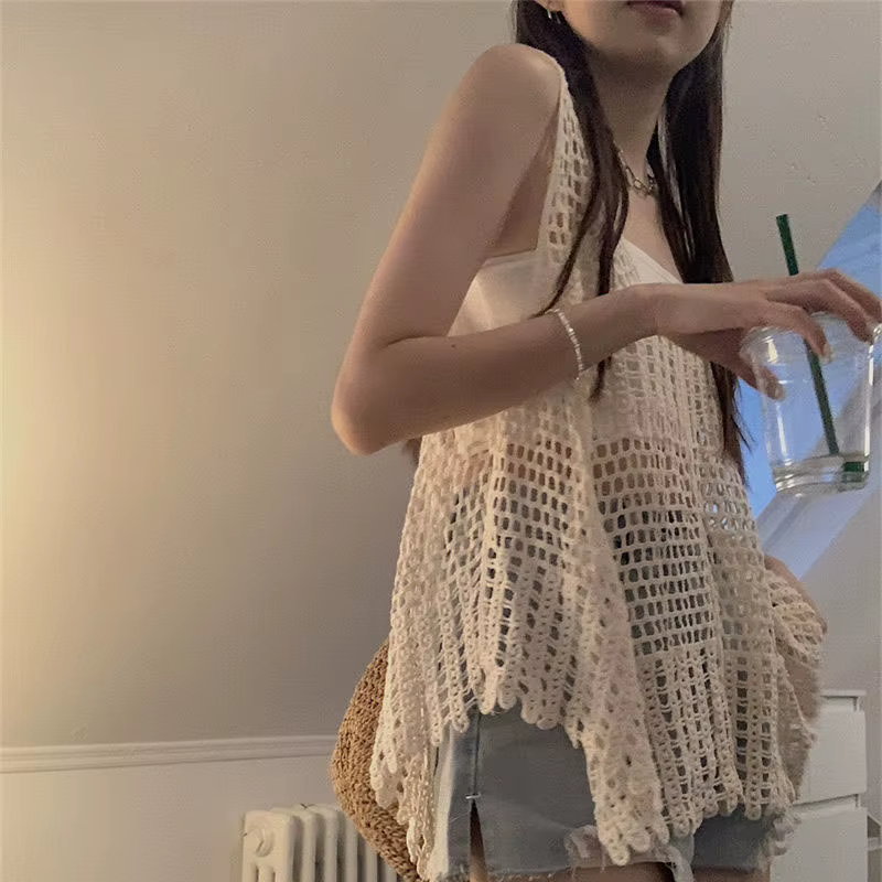 Haut en Crochet Précieux pour Femme