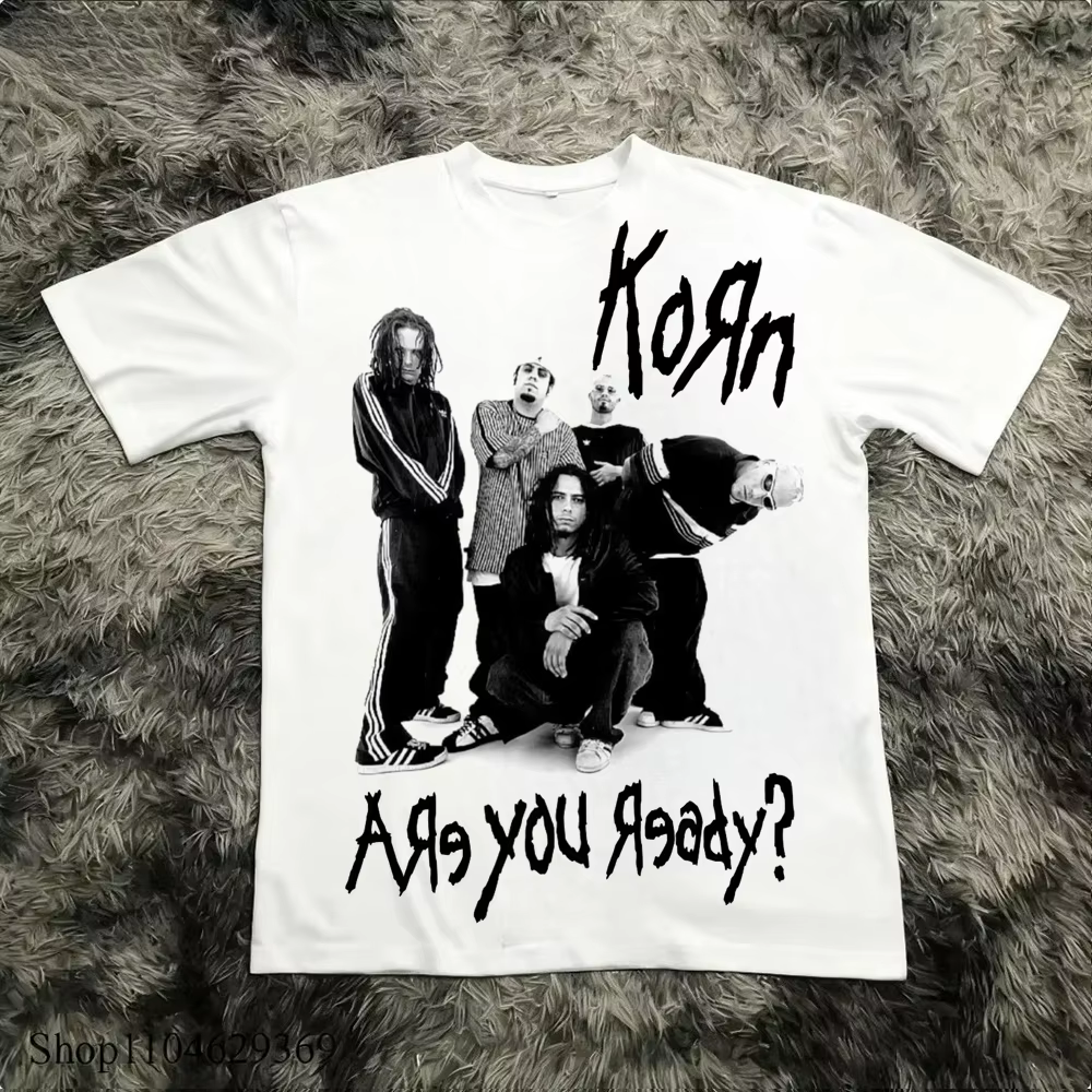 Korn Follow The Leader T-shirt en coton imprimé double face Metal Band Tee pour hommes et femmes