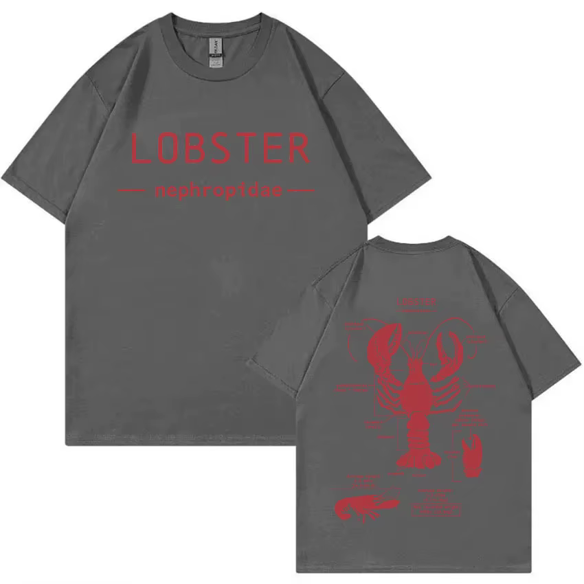 Drôle homard anatomie graphique T-shirt hommes femmes décontracté surdimensionné à manches courtes T-shirts