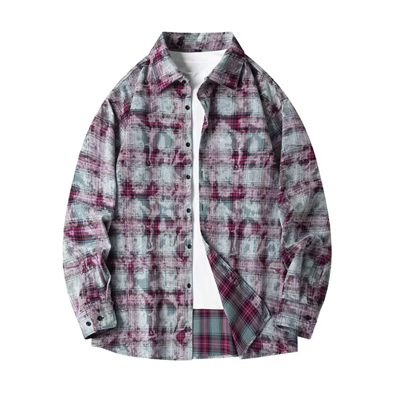 Chemise à col à revers rétro pour hommes
