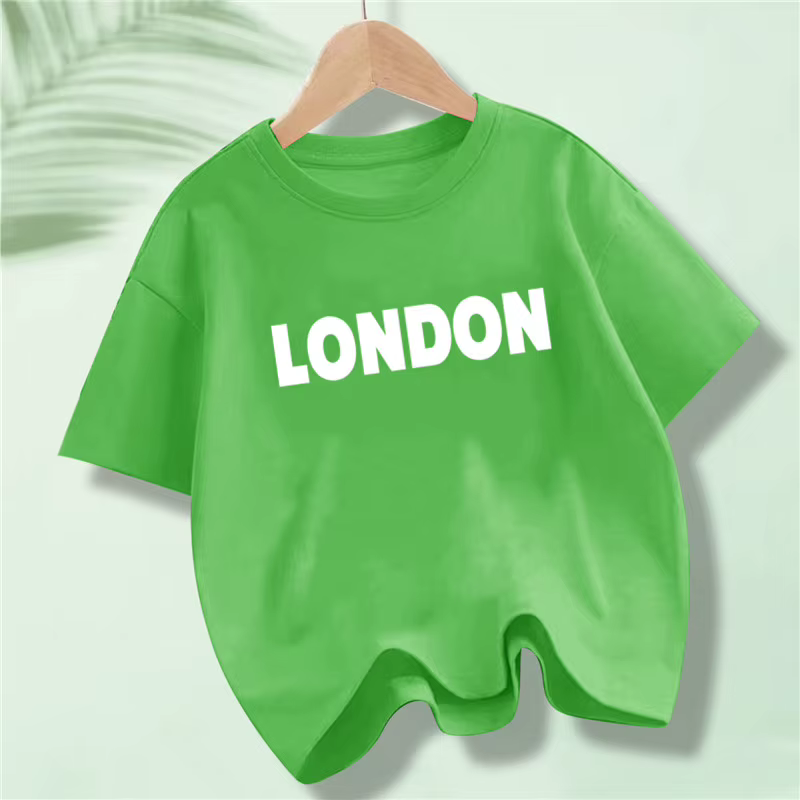 T-Shirt en Coton à Manches Courtes pour Enfant Garçon et Fille