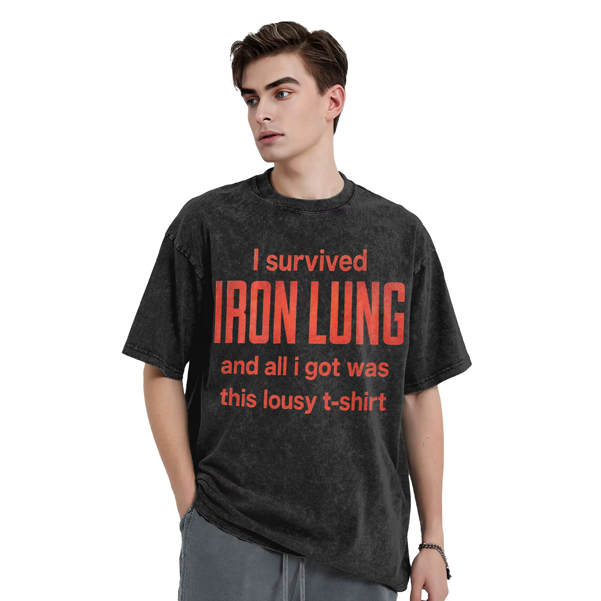 T-shirts délavés Iron Lung Markiplier Movie 2026 Streetwear Hip Hop Nouveauté