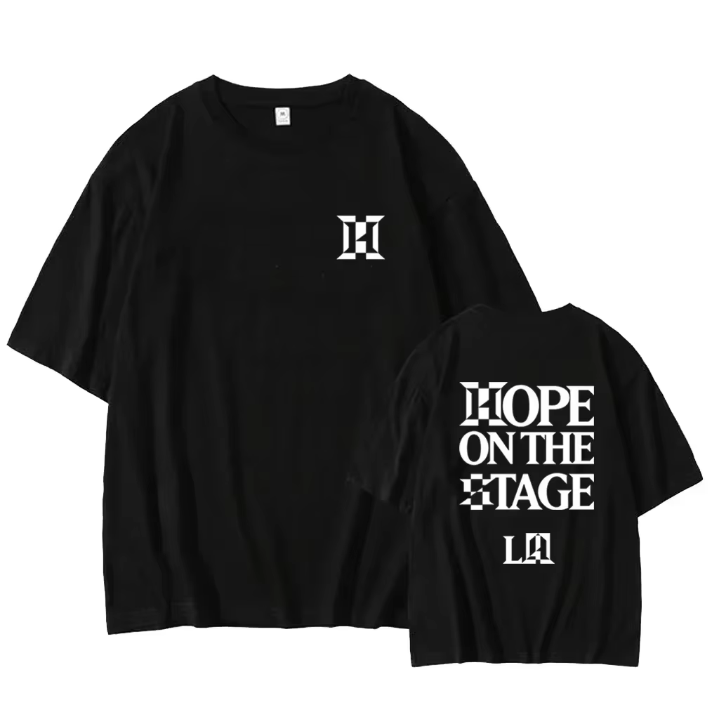 Hope on The Stage Street Kpop Fan Top Hommes Femmes T-Shirt J-HOPE LA World Tour Happy JIN Imprimé graphique O-cou Été