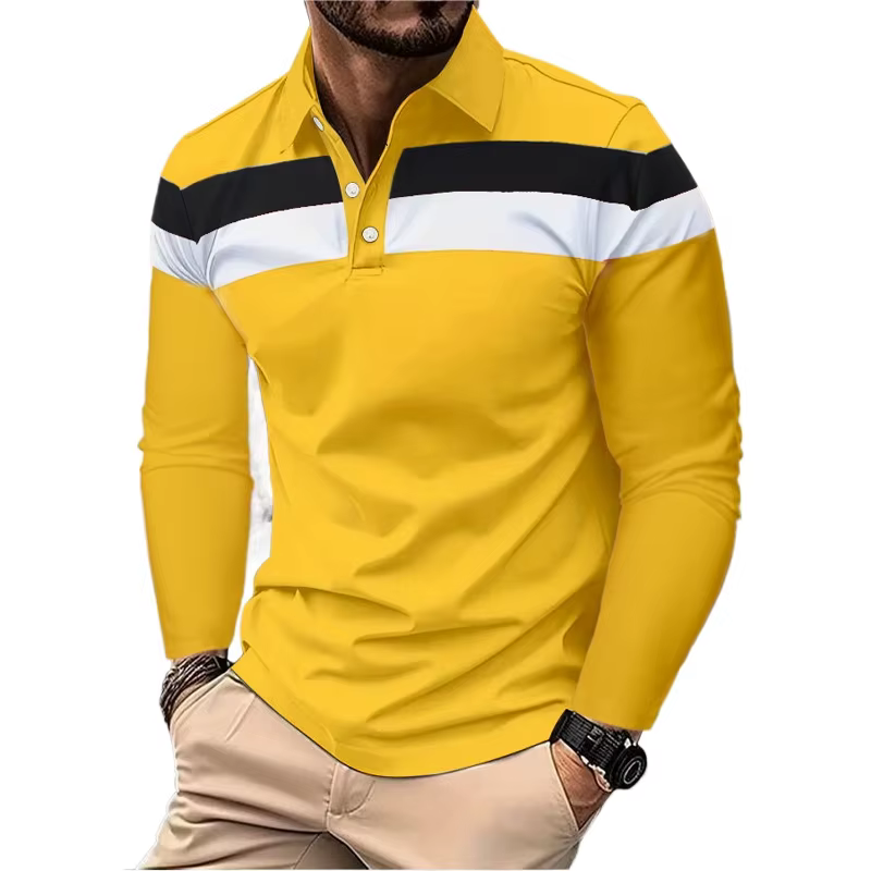 Nouveaux vêtements de survêtement hommes à manches longues revers chemises respirantes