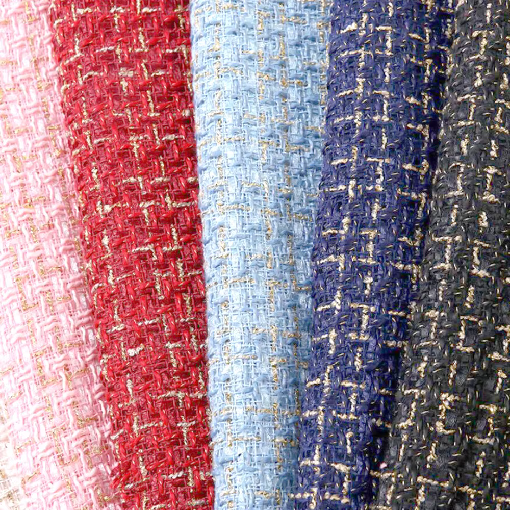 Tissu à carreaux en polyester grossier, laine tweed et polyester, style 'Petit Vent Parfumé', pour la confection de blouses, costumes, robes de mode pour femmes, couture DIY et sacs de voyage