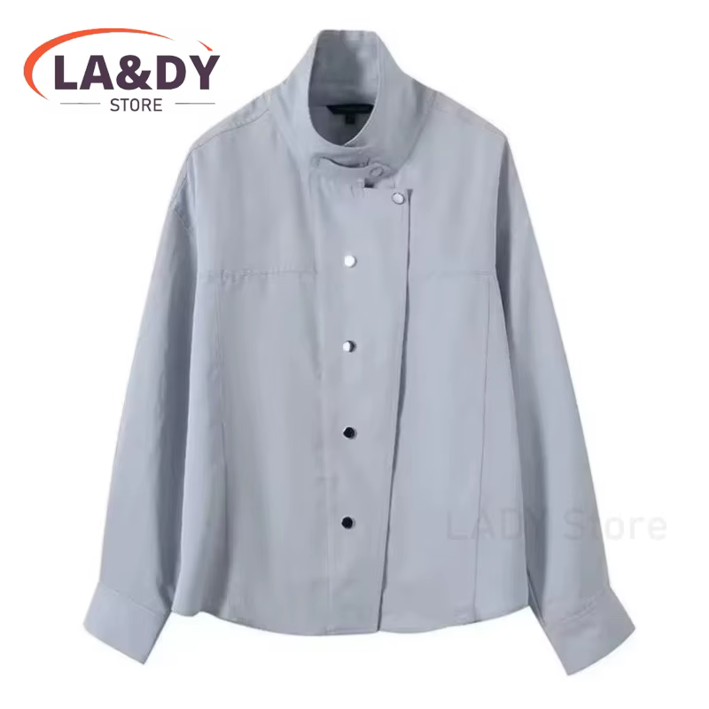 Chemisiers et Hauts Femme Printemps 2026 Nouvelle Collection Boutonnés Manches Longues Élégants Unis pour le Bureau
