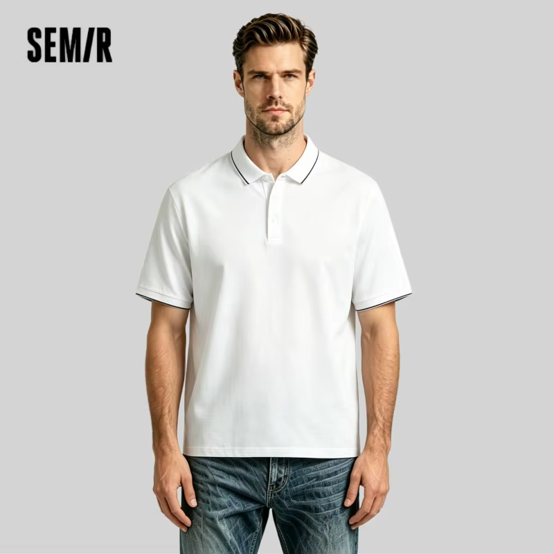 Semir refroidissement antibactérien Anti acariens Polo hommes affaires décontracté 2025 été nouveau bloc de couleur bureau banlieue haut