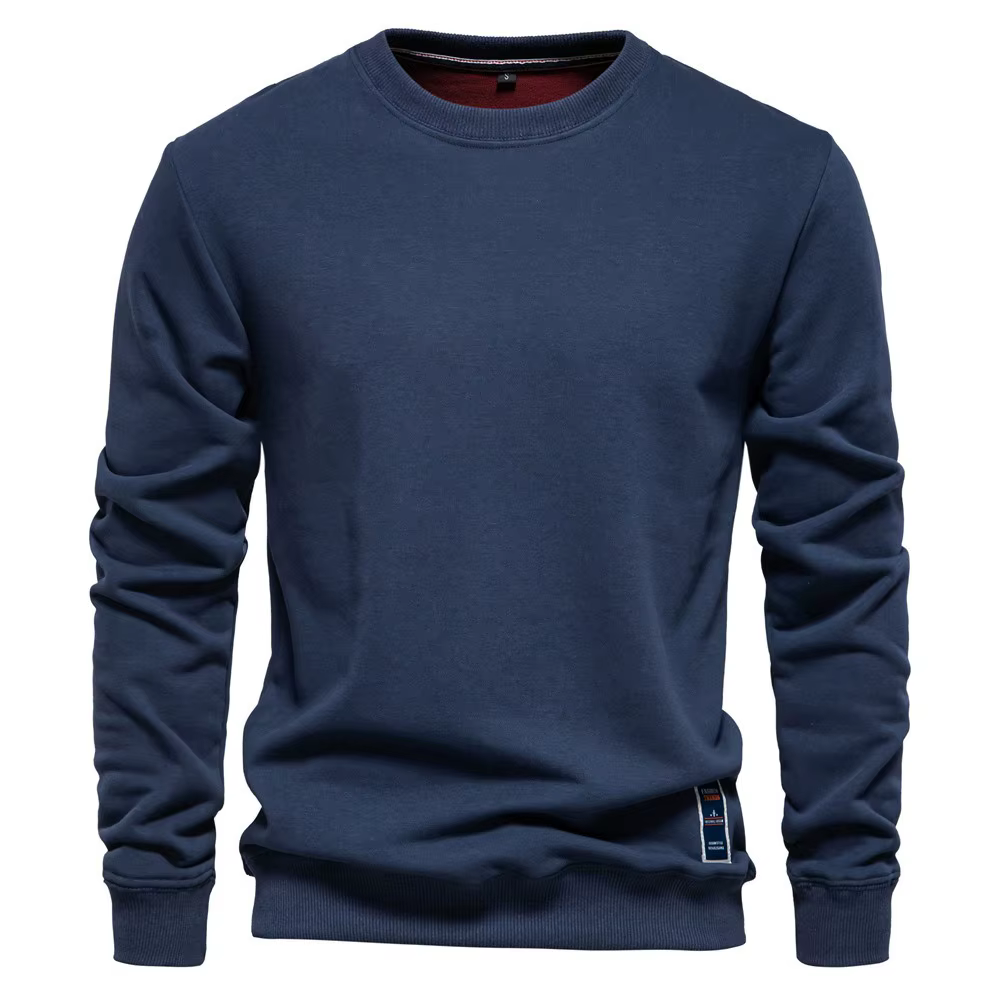 Nouveau t-shirt à manches longues pour hommes solide printemps décontracté
