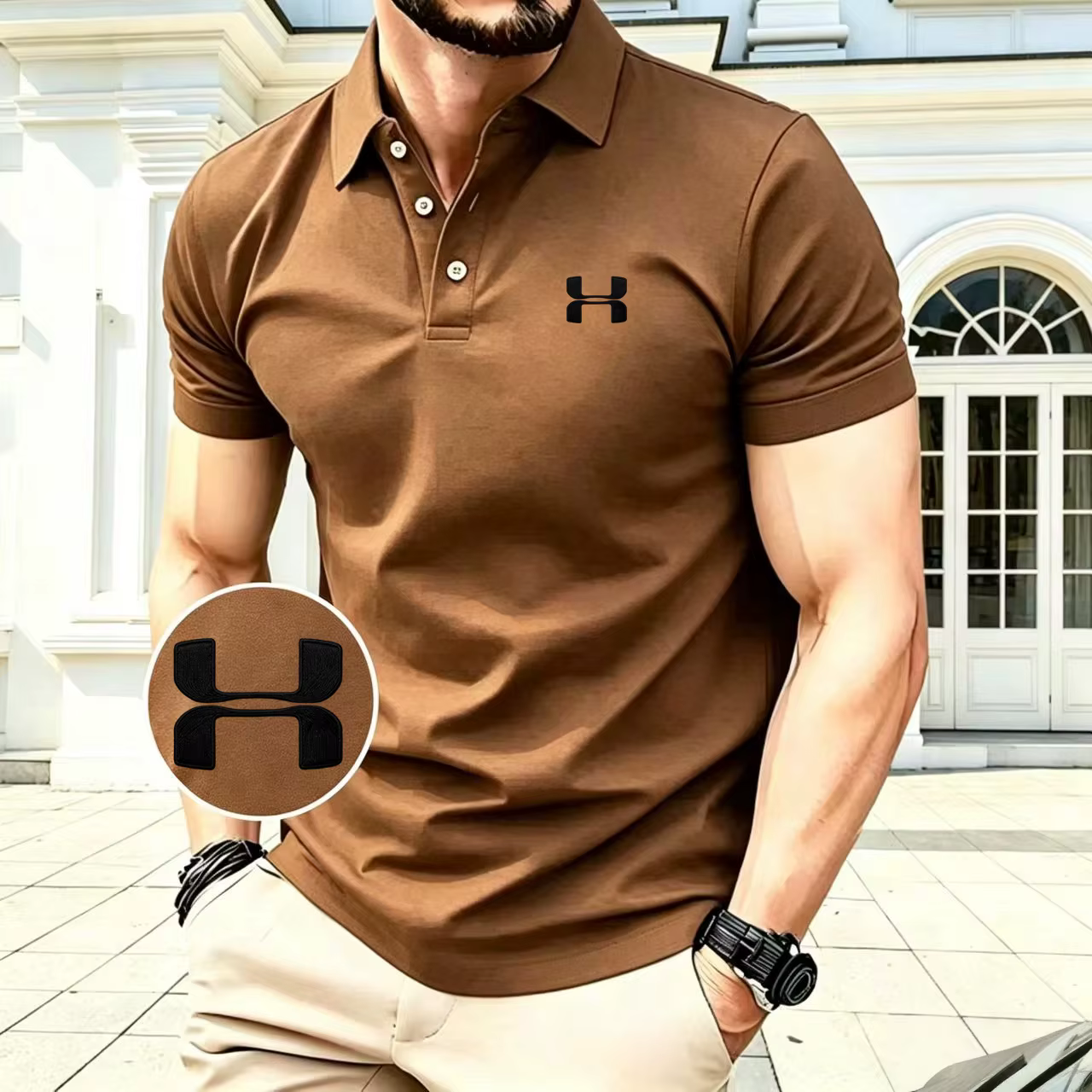 Polo brodé pour homme, collection été 2026