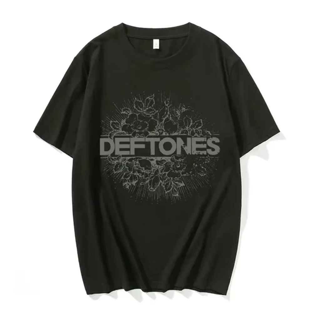 Deftones fille yeux dessin animé T-shirts 90s Vintage mode à manches courtes hauts noirs été Styles japonais col rond T-shirts 72515