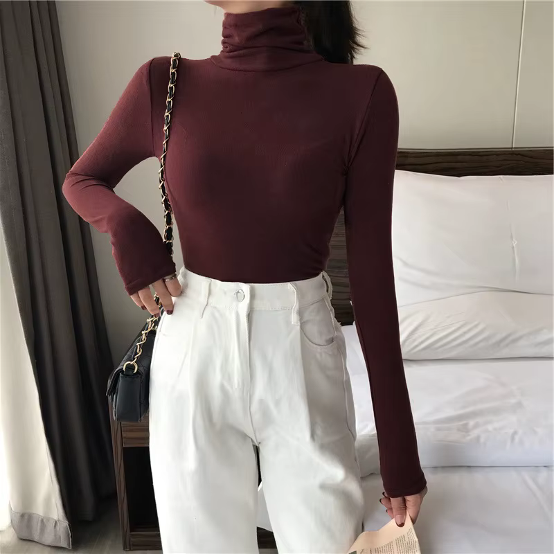 T-shirt à manches longues pour femmes, noir et blanc