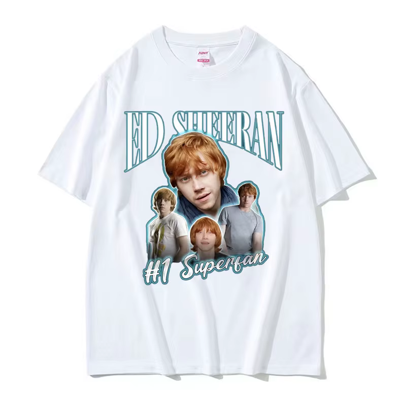 T-shirt drôle Ed Sheeran Number One Superfan Meme pour femme, mode rétro, manches courtes, unisexe, gothique, décontracté, en coton