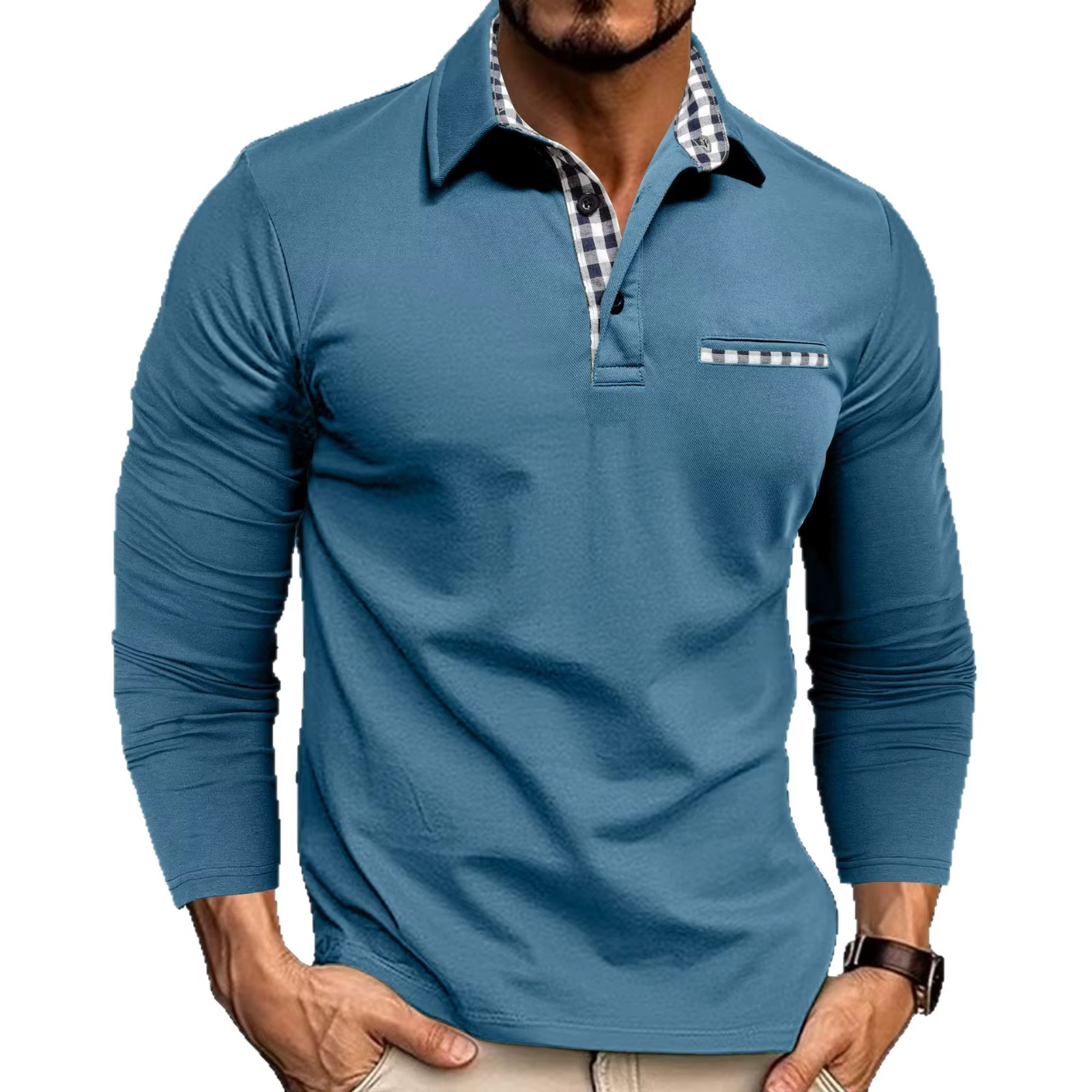 Polo à manches longues pour homme