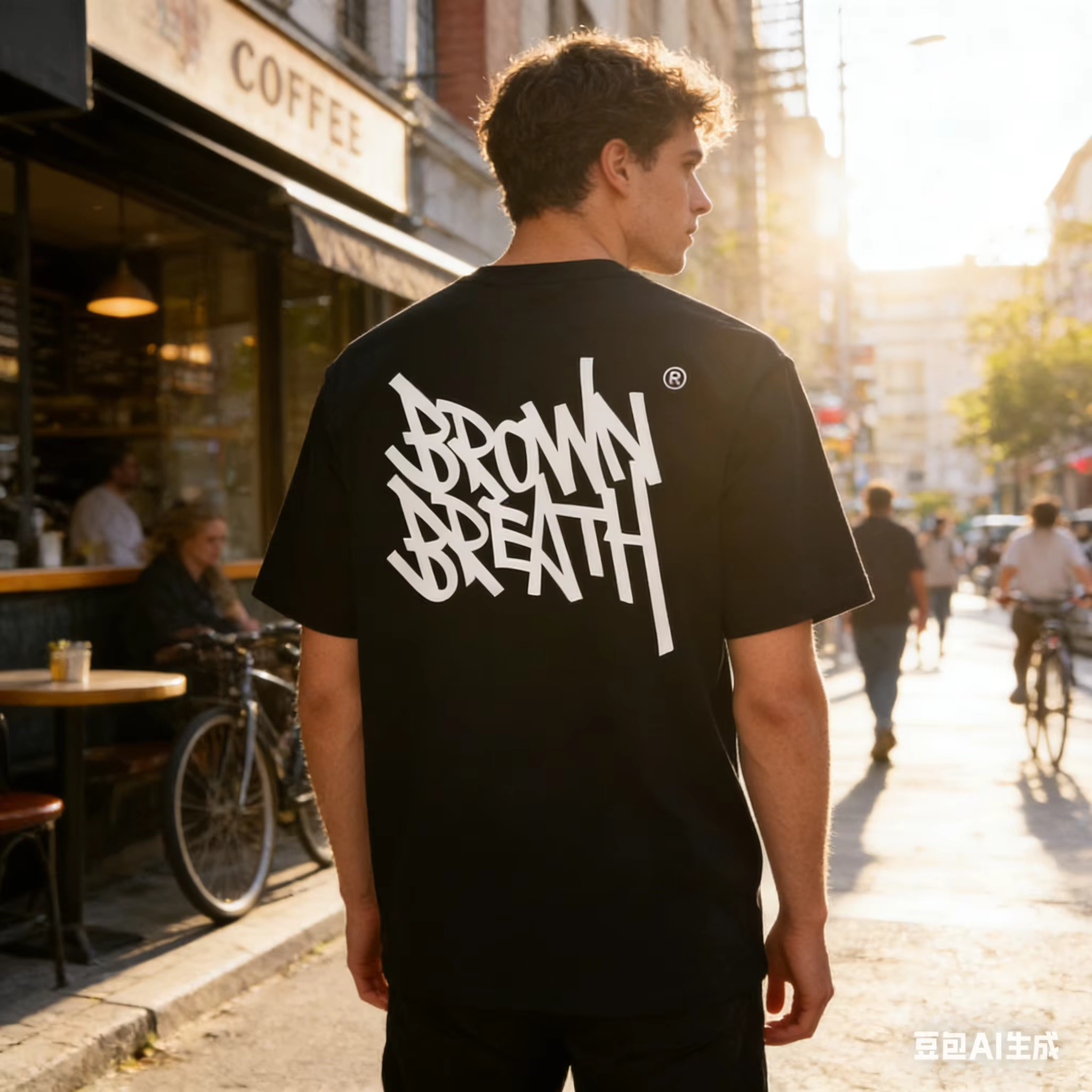 T-shirt pour homme, plusieurs tailles, imprimé HD, motif graffiti marron, coton, streetwear, mode décontractée, col rond, cadeau