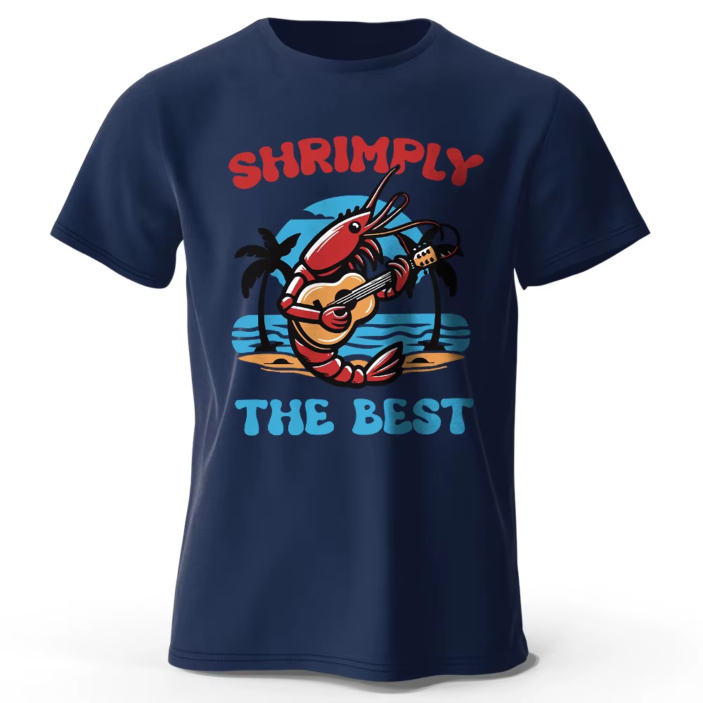 Shrimply pour hommes le meilleur T-Shirt imprimé 100% coton surdimensionné Punny t-shirts graphiques pour femmes hauts d'été Streetwear nautique