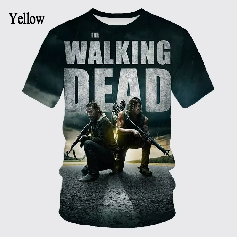 T-shirt imprimé en 3D de la série TV classique d'horreur The Walking Dead