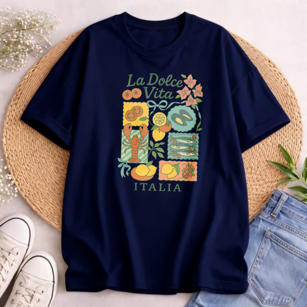 T-shirt La Dolce Vita, t-shirt graphique italien d'été