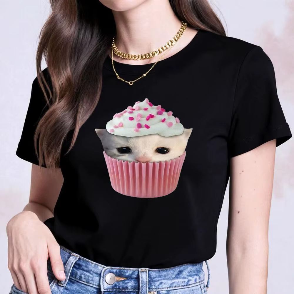 T-shirt graphique chaton mignon pour femme