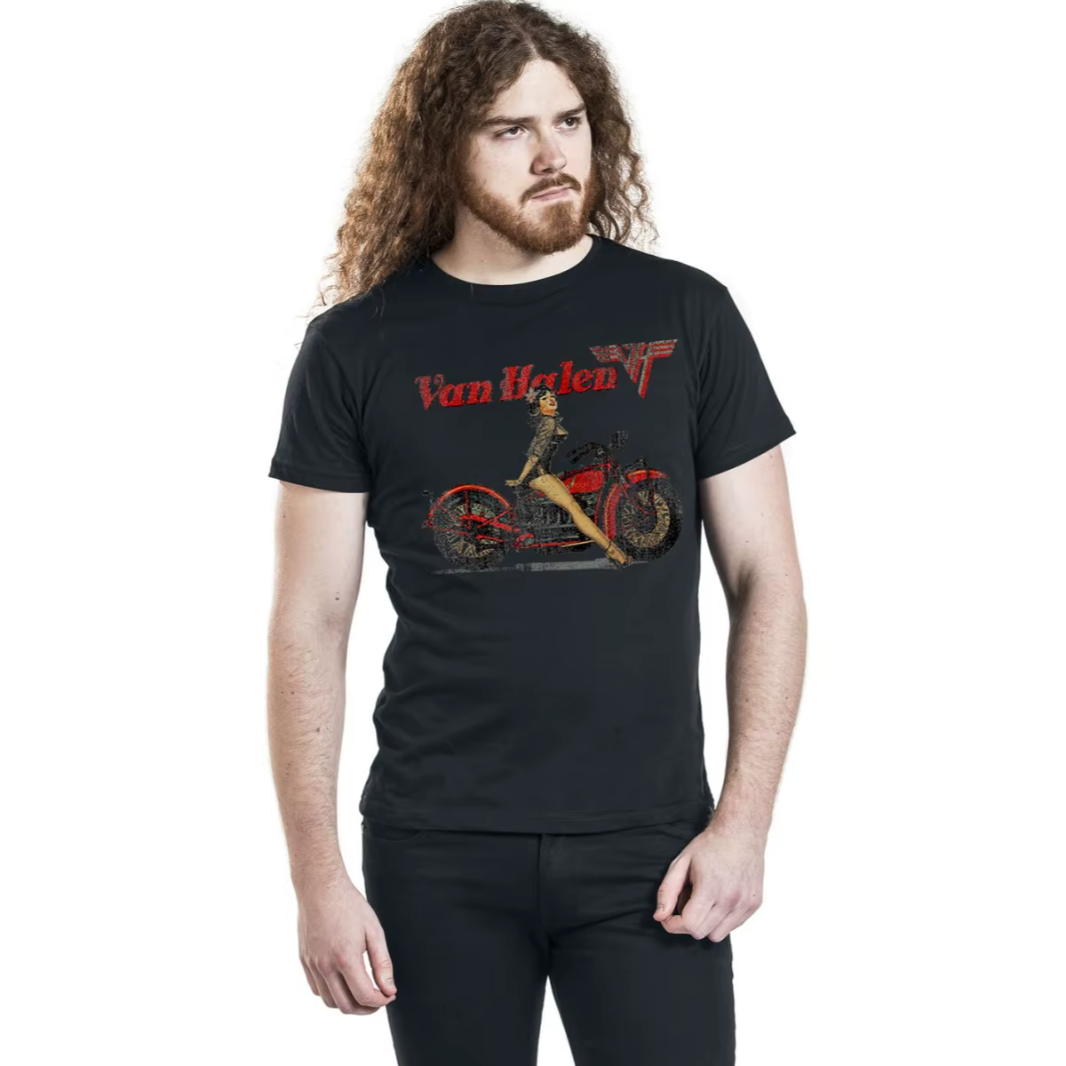 Nouveau T-shirt en coton avec motif Van Halen
