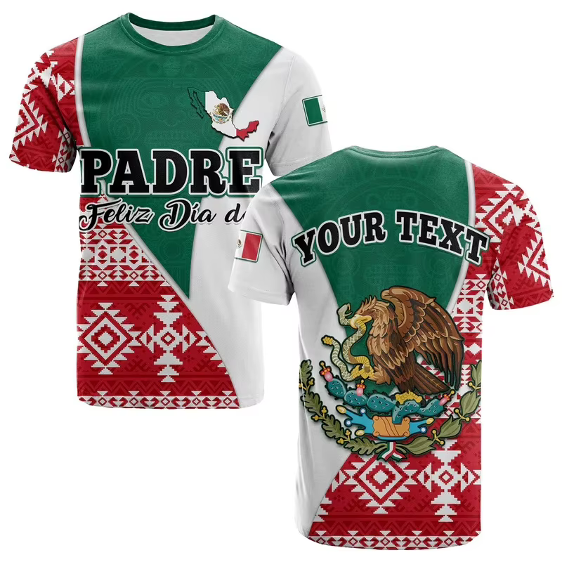 T-shirt mexicain à manches courtes pour hommes et femmes