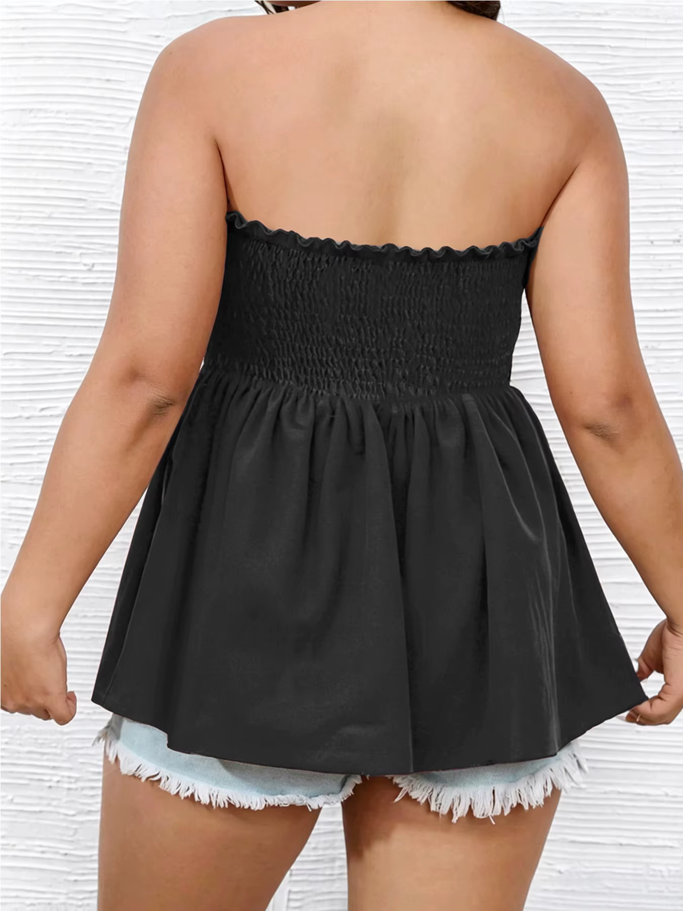 Haut confortable grande taille pour femme, couleur unie, amincissant, décontracté