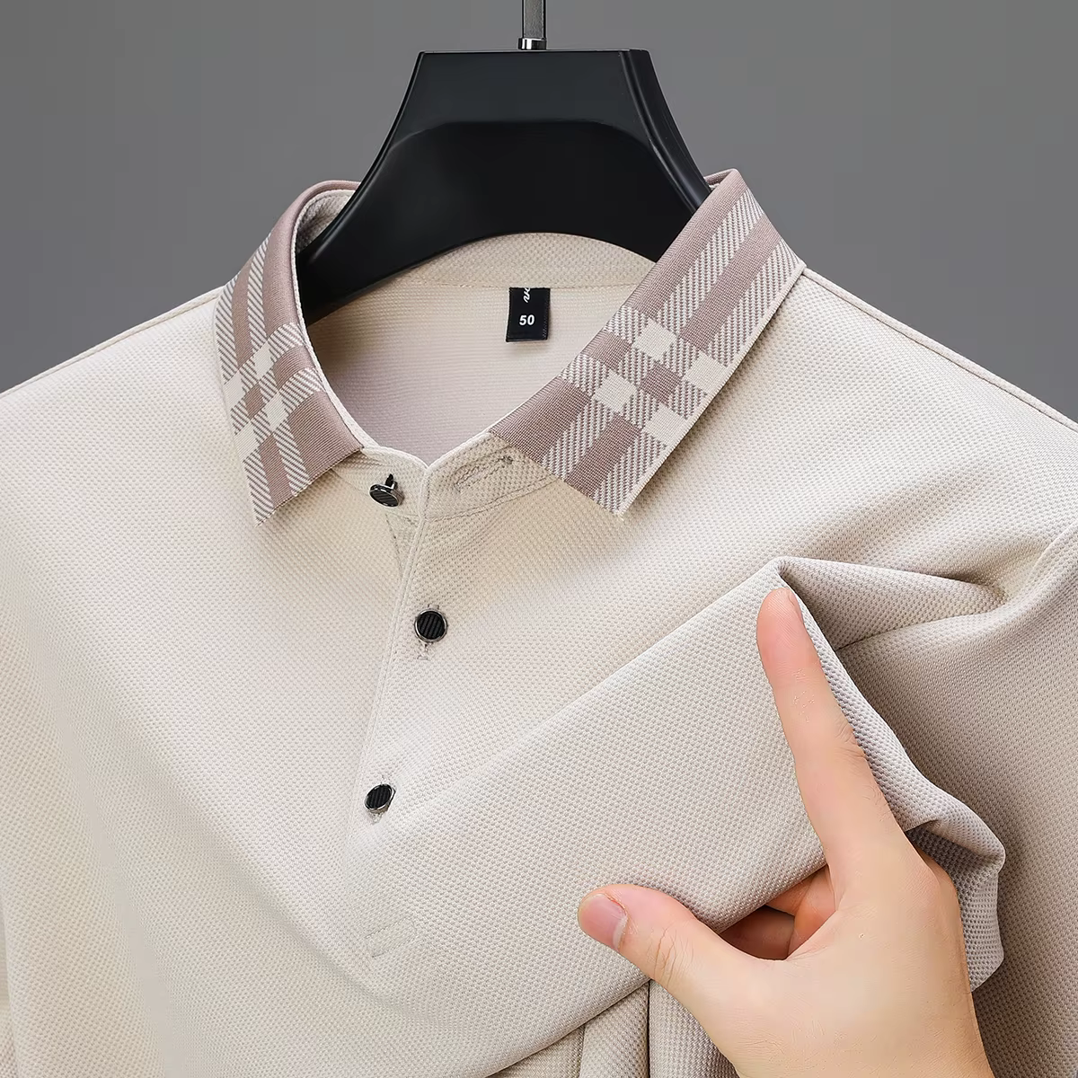 Polo léger de marque de luxe à manches longues