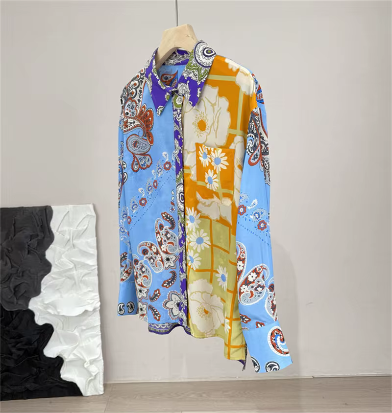 ZAROY Vintage femmes chemise printemps à manches longues fleur imprimé Blouse marque Design décontracté élégant Blusas Mujer و