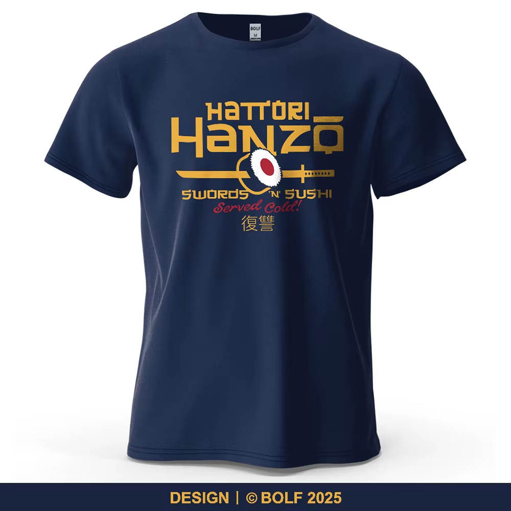 Hattori Hanzo T-Shirt homme imprimé 100% coton surdimensionné Anime mode graphique t-shirts pour haut pour femme Streetwear vêtements culturels
