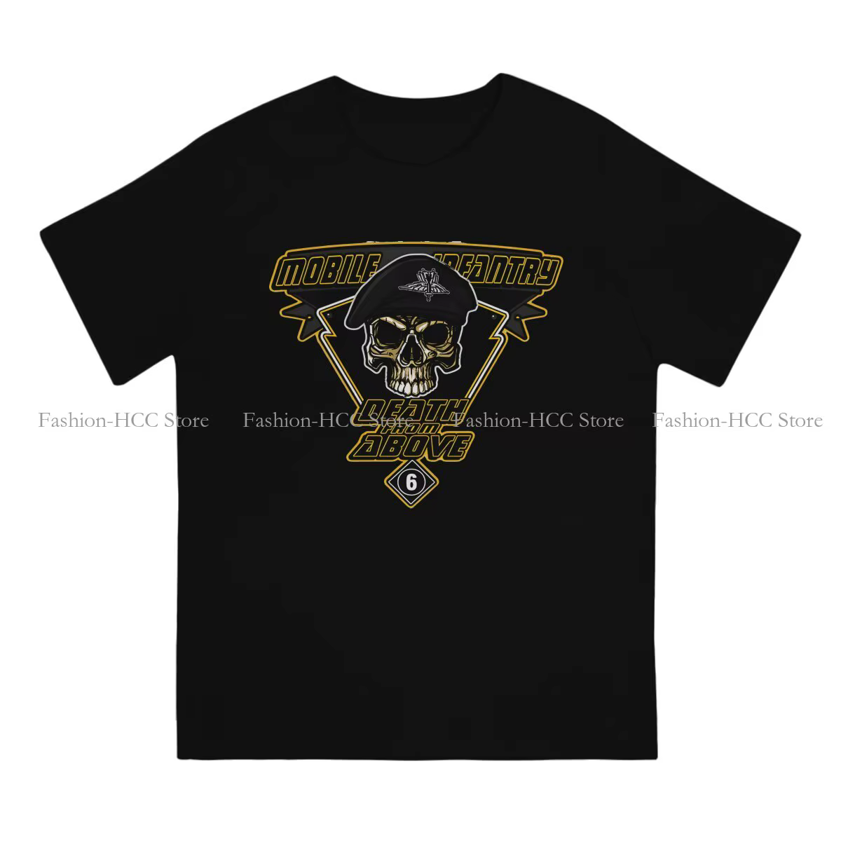 Mort d'above noir nouveaux t-shirts Starship Troopers mâle graphique pur coton Streetwear t-shirt