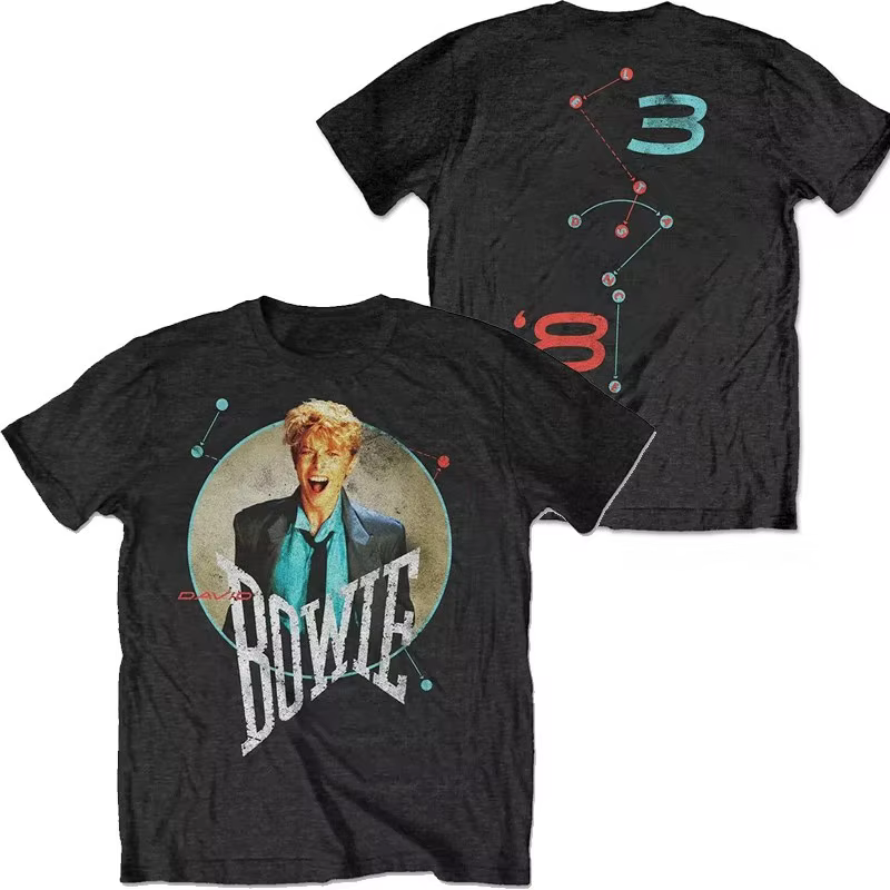 T-shirt imprimé David Bowie pour hommes et femmes