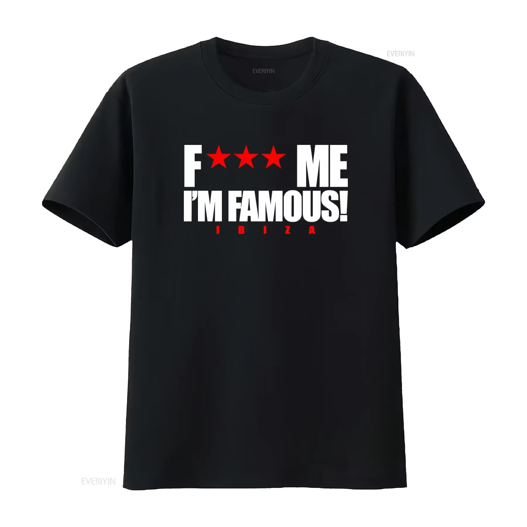 T-shirt Classique Homme F Me I'm Famous avec Logo David Guetta Ibiza Blanc Gris – Style Vintage Lavé Tendance