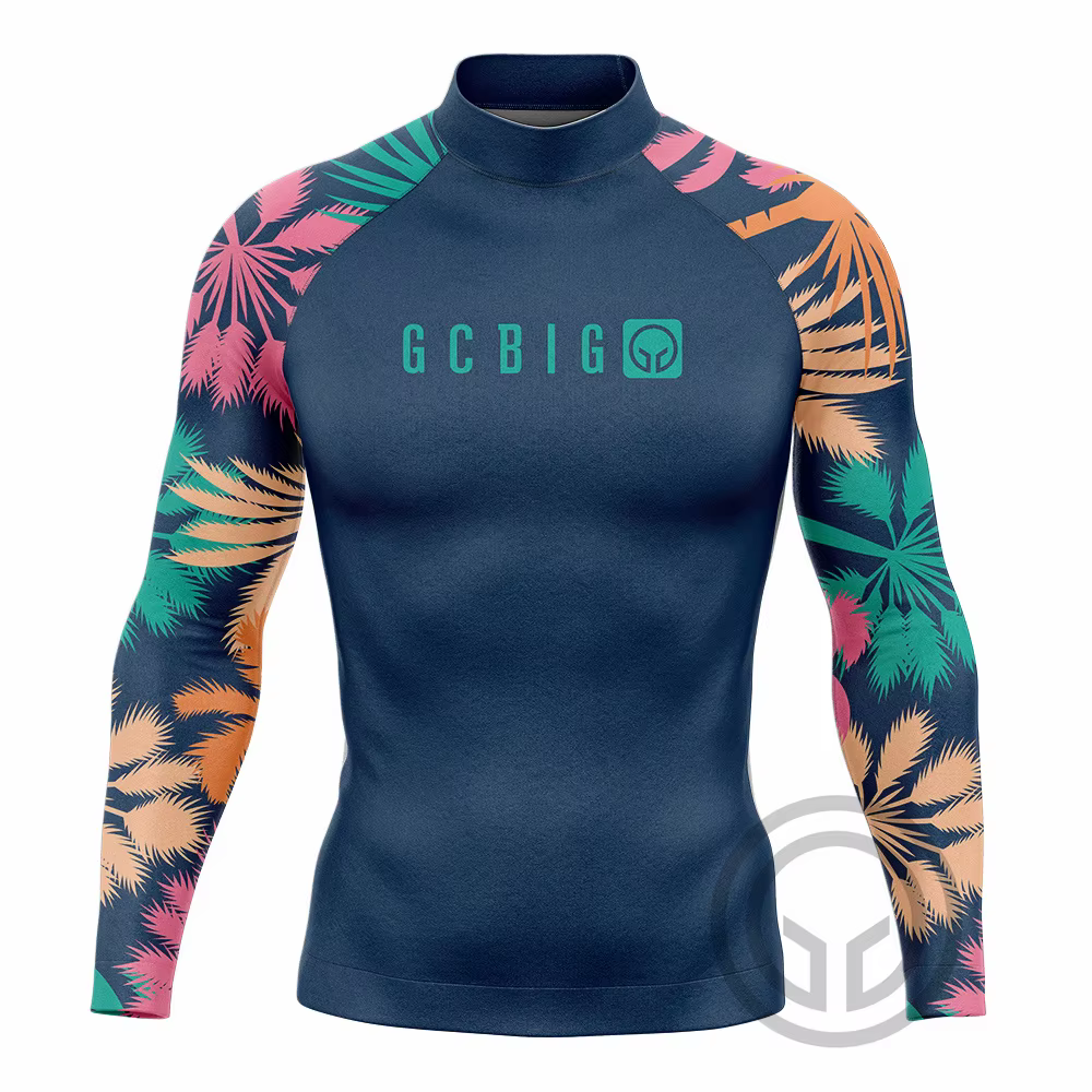 Rashguard à manches longues pour hommes, protection solaire Upf 50, chemise de surf, séchage rapide, respirant, natation, t-shirt serré, vêtements de sport de gym