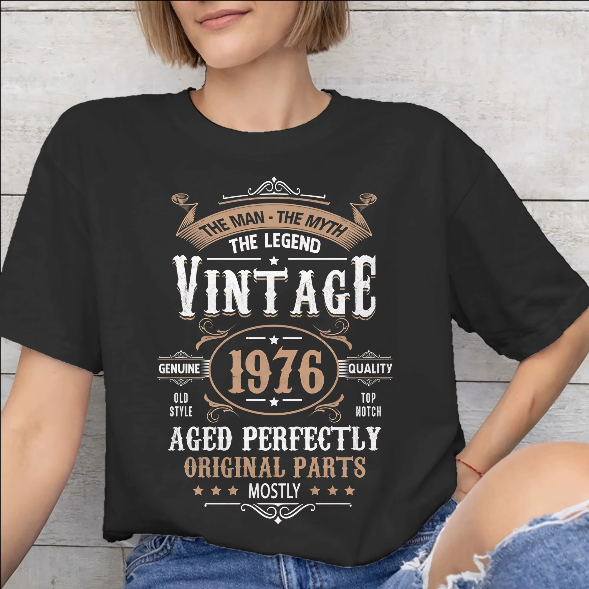 T-shirt imprimé vintage 1976 pour hommes et femmes