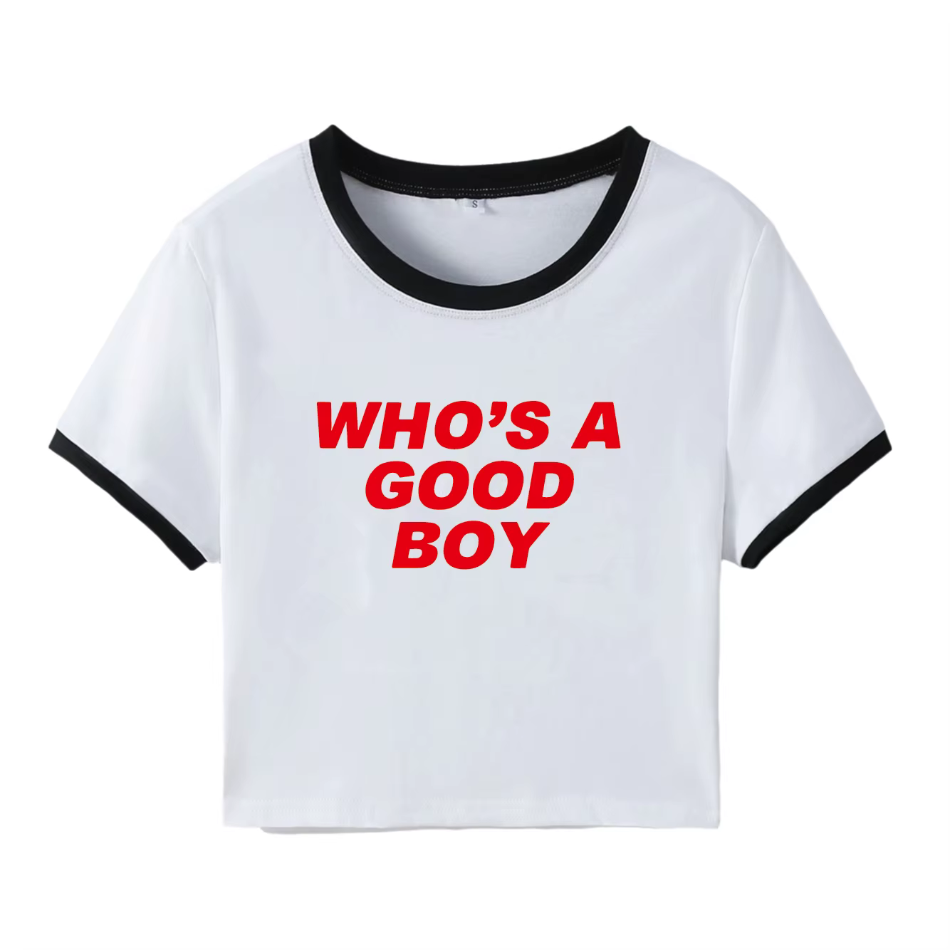 Qui est un bon garçon haut court Y2K bébé T-Shirt filles été coton chemise courte à manches courtes femmes
