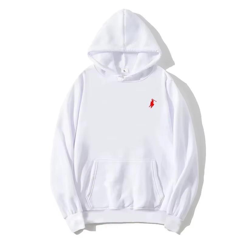 Sweat-shirt à capuche imprimé polo 2026 pour l'automne et l'hiver, unisexe, coupe ample, blanc, décontracté pour couple